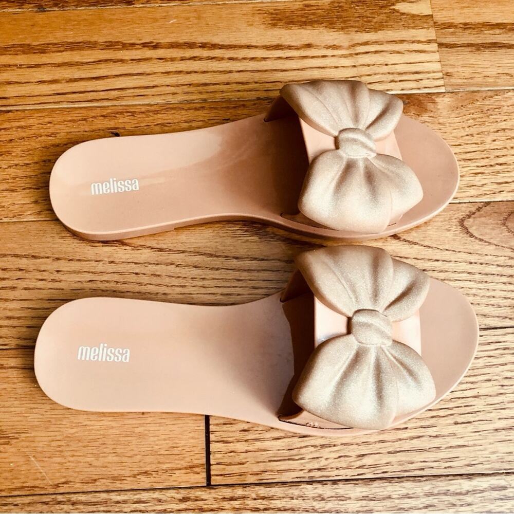 Melissa Babe Bow Slide Coquette Jelly Beige Sandals Women’s Size 8 - Picture 5 of 10